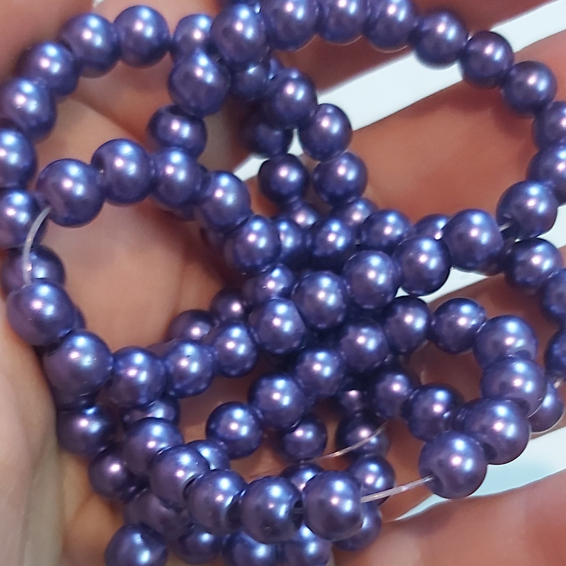 مرواریدسنگی بنفش سایز6 میلی مترپک 50عددی