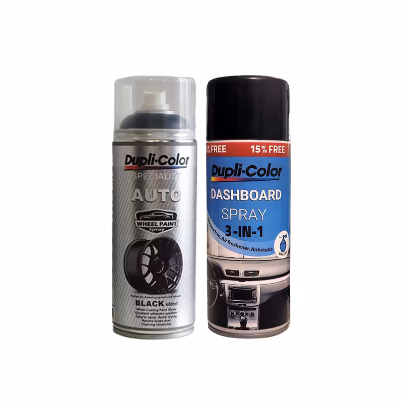 اسپری رنگ رینگ مشکی و پولیش و خوشبو کننده داشبورد دوپلی کالر مدل رایحه عطر lord حجم 400 میلی لیتر