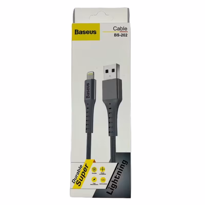 کابل شارژ آیفون فلزی ضد برش باسئوس مدل bs-202 کیفیت عالی