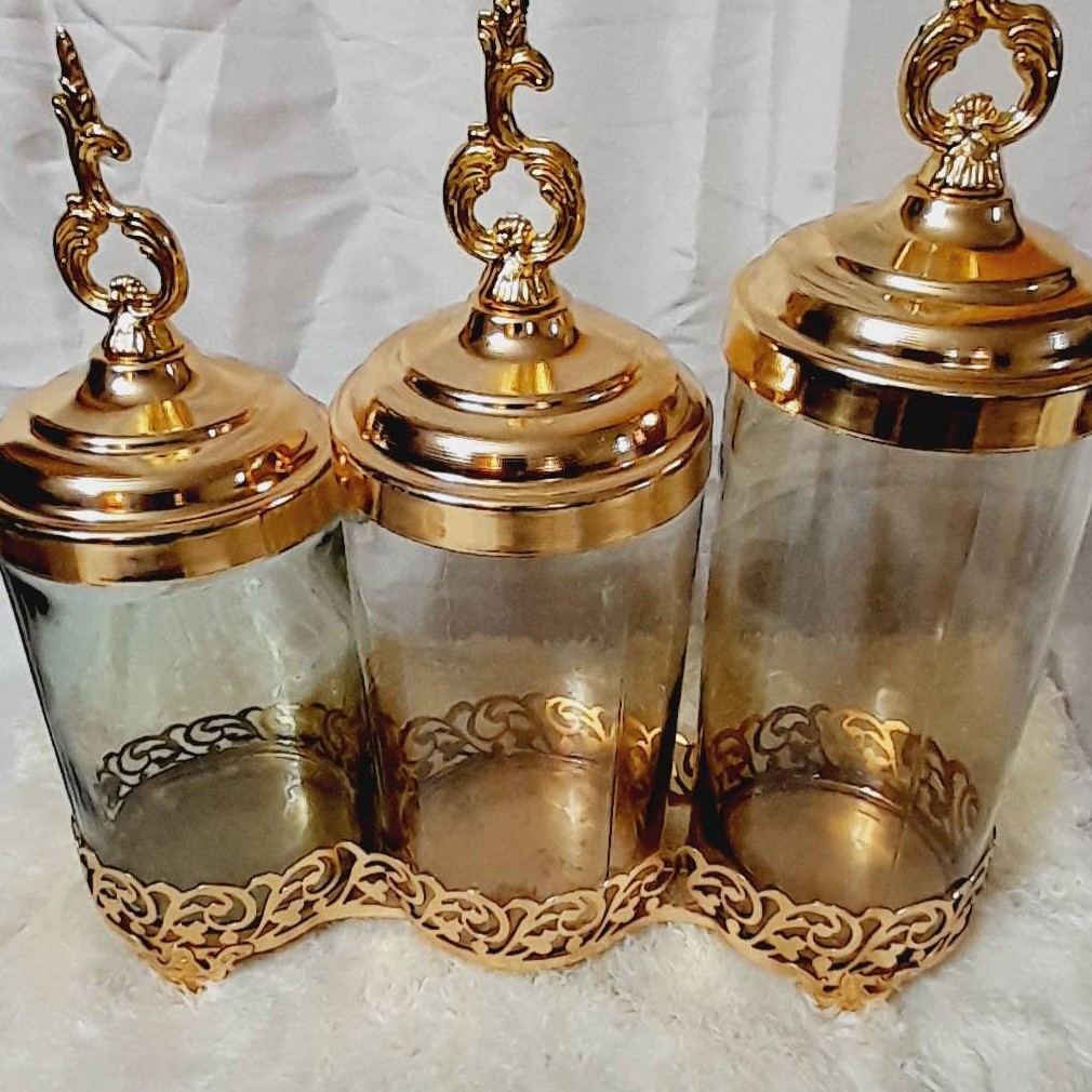 پاسماوری بلور و فلز طلایی آب کاری شده