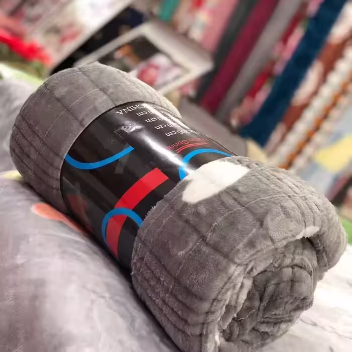پتوی دونفره قلبی خاکستری