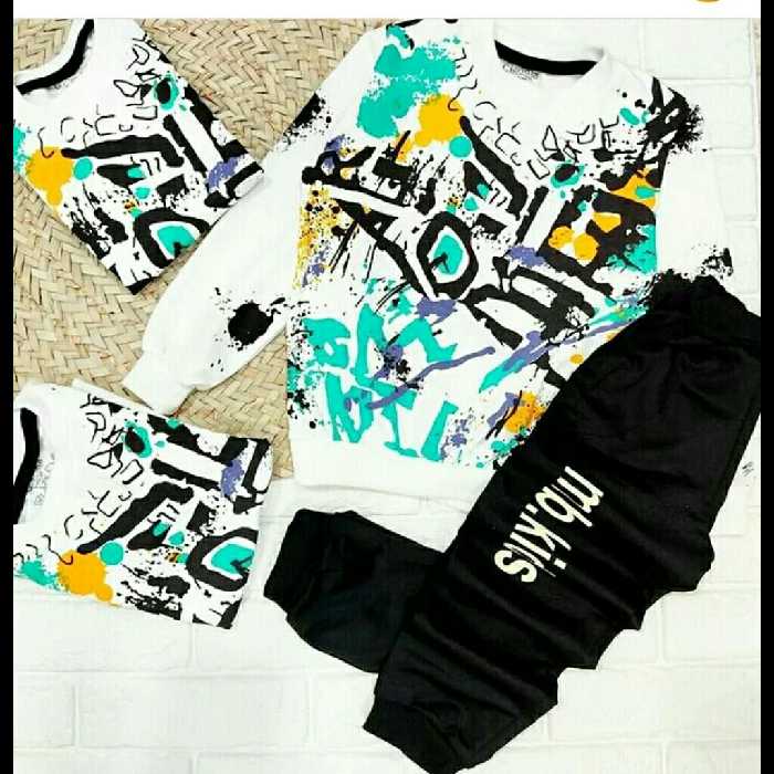 ست بلوز وشلوار اسپرت خواهروبرادری آبرنگی