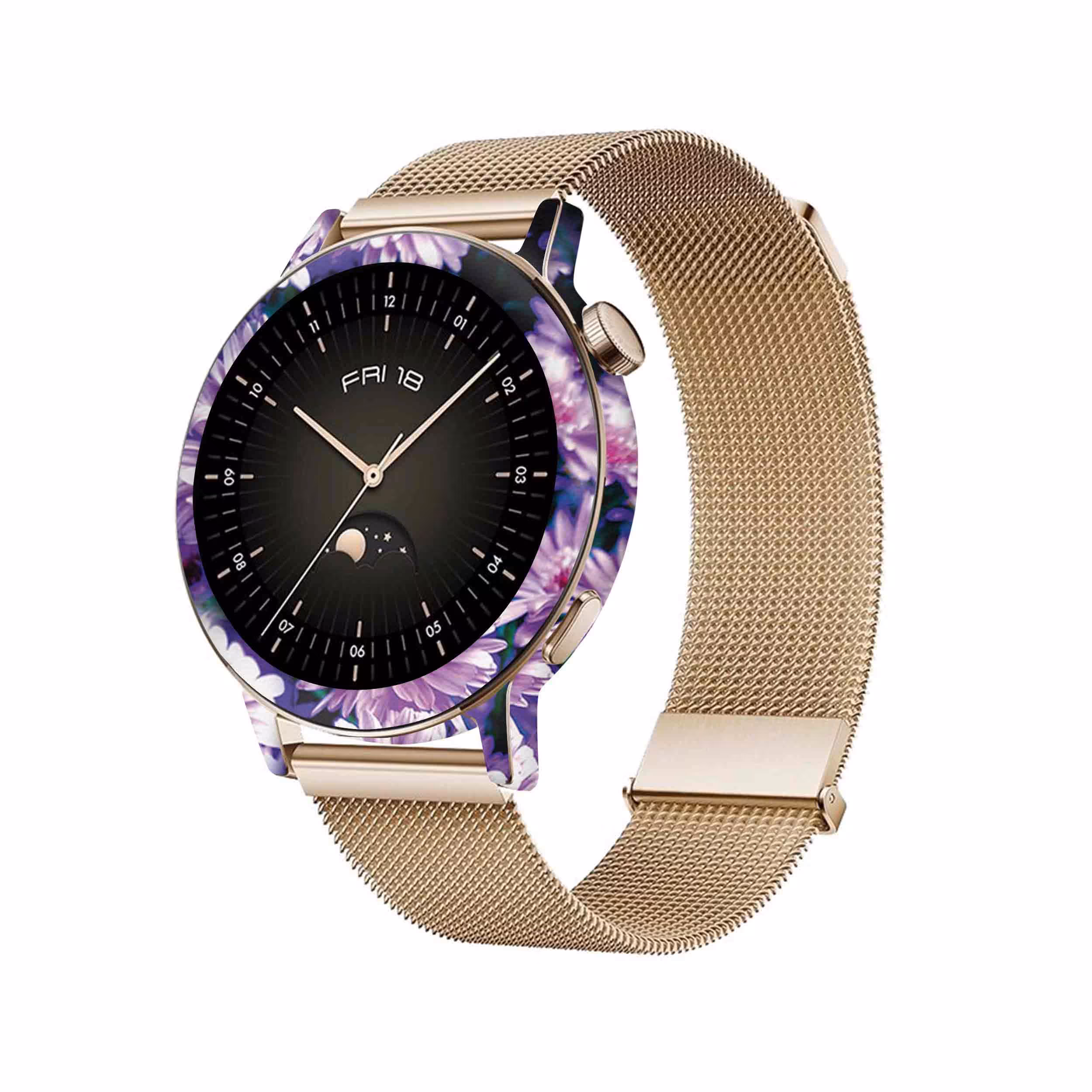 برچسب ماهوت طرح Purple-Flower مناسب برای ساعت هوشمند هوآوی Watch GT 3 42mm