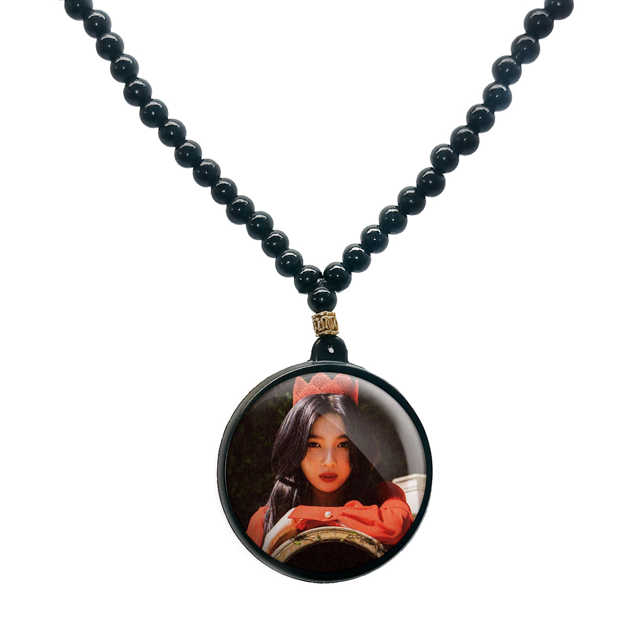 گردنبند پرمانه طرح red velvet کد pmd.12391 مدل دو طرفه