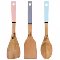  سرویس کفگیر و ملاقه 3 پارچه فرتاپیچ مدل چوبی کد 026