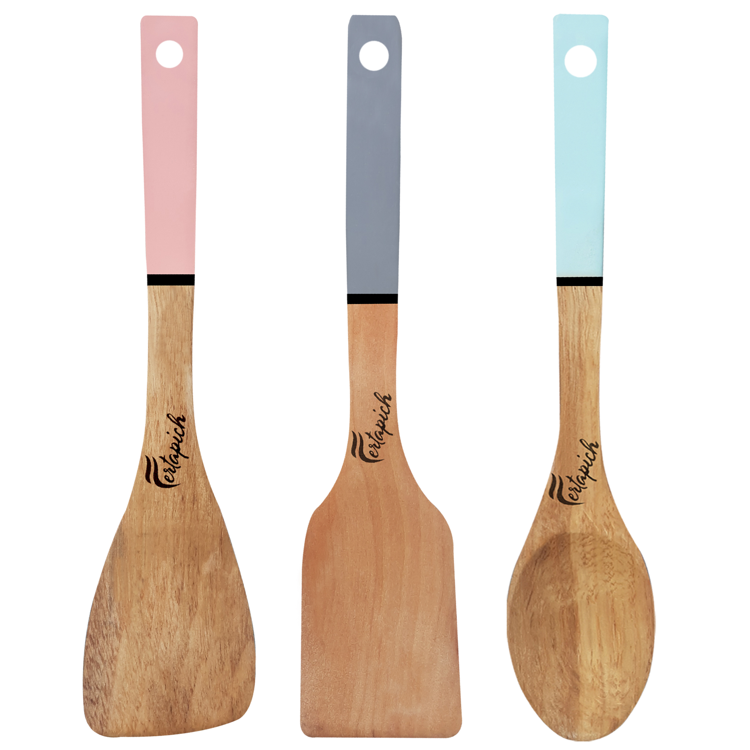  سرویس کفگیر و ملاقه 3 پارچه فرتاپیچ مدل چوبی کد 026