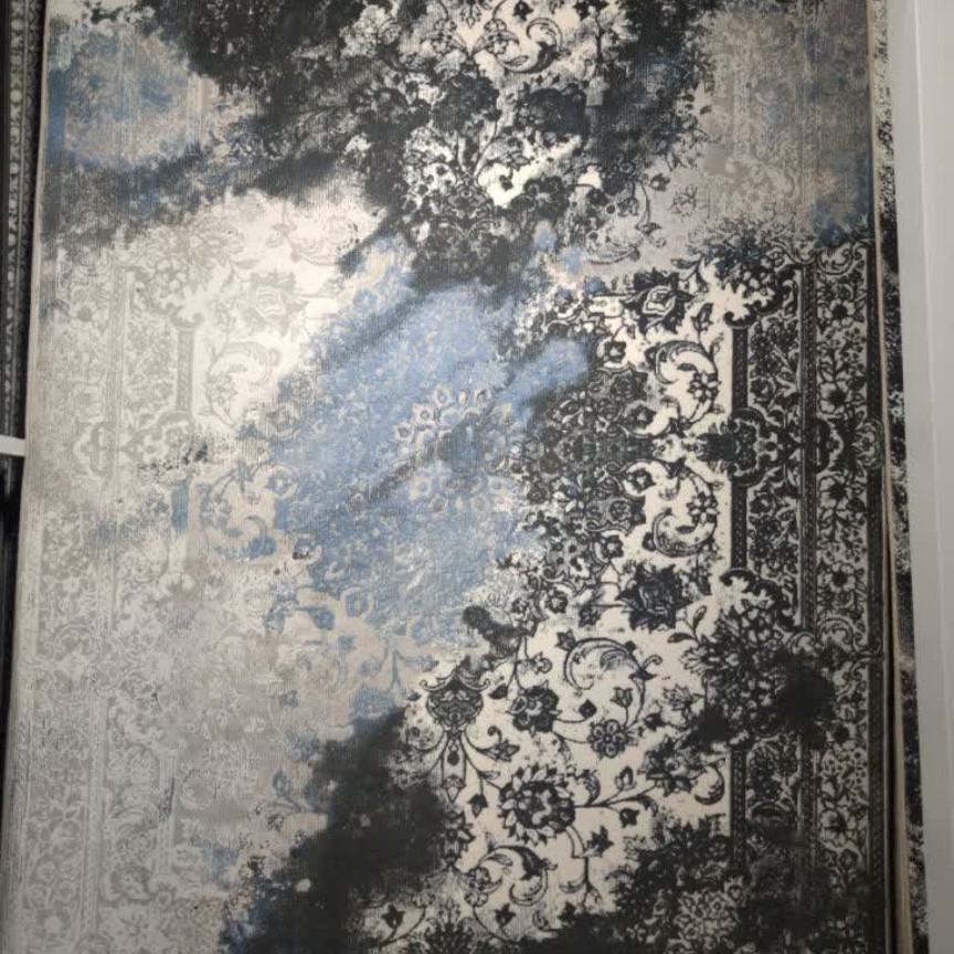 فرش پتینه طوسی رنگ 500 شانه تراکم 1800 نخ اکرولیک و برجسته سایز 2 در 3 (6 متری)