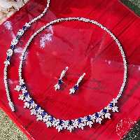 سرویس نقره جواهری همراه با روکش طلا سفید با فاکتور سربرگ دار 