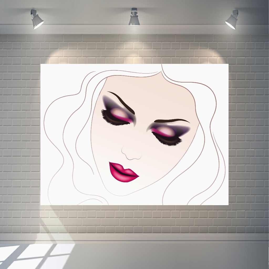 تابلو بوم طرح آرایشگاه زنانه مدل چهره کد SDB8803