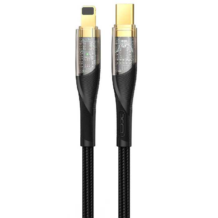 کابل شارژ سریع تایپ سی به لایتنینگ 27 وات یک متری طرح شفاف ایکس او NB-Q223A
