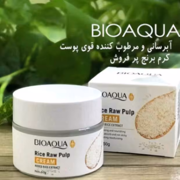 کرم آبرسان صورت برنج بیواکواBIOAQUکرم برنج