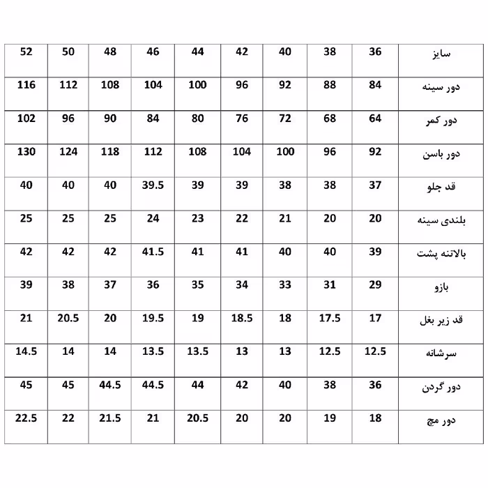 الگو خیاطی بالاتنه و آستین زنانه متد ترک کد 3 سایز 36 تا 52 مجموعه 9 عددی