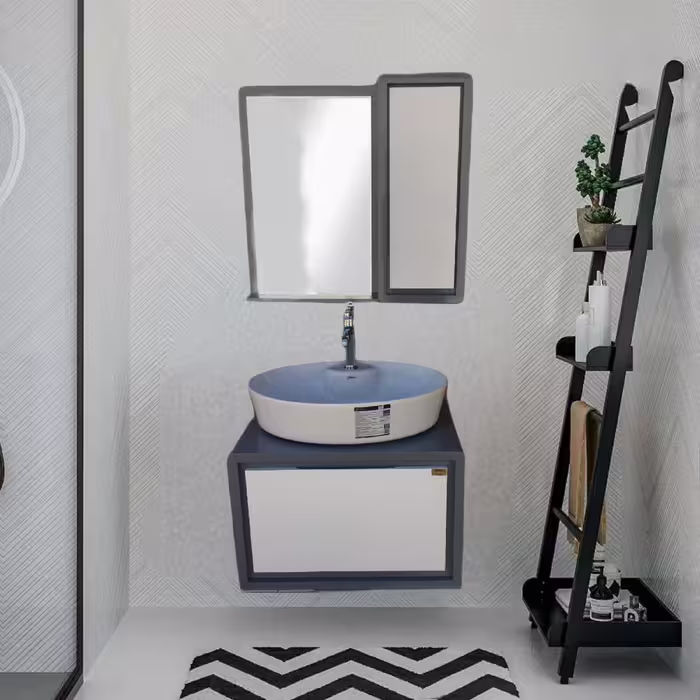 فول ست دیواری  مدل T4020 روشویی کابینتی سنگ آینه باکس 