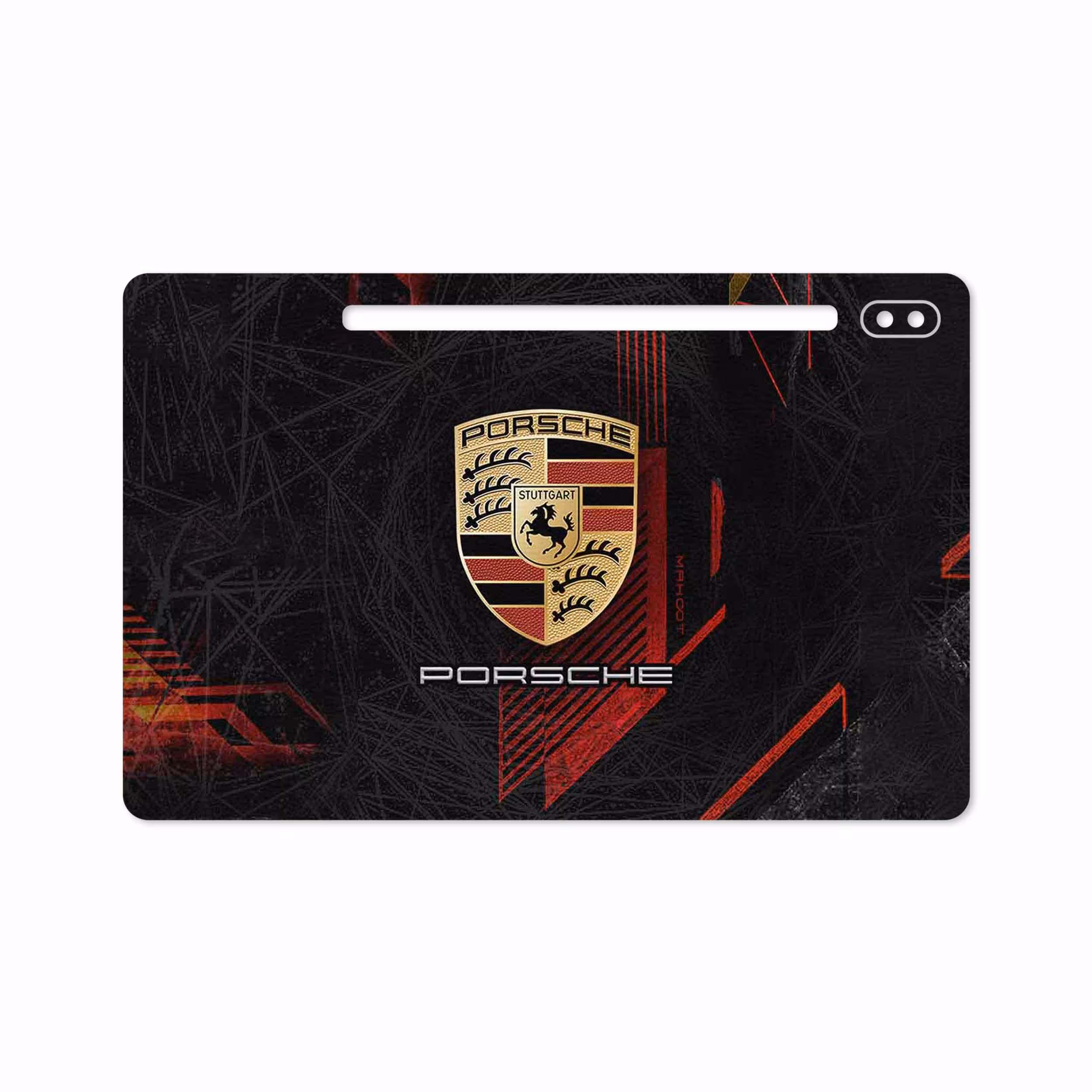 برچسب پوششی ماهوت مدل Porsche-Logo مناسب برای تبلت سامسونگ Galaxy Tab S6 2019 SM-T860