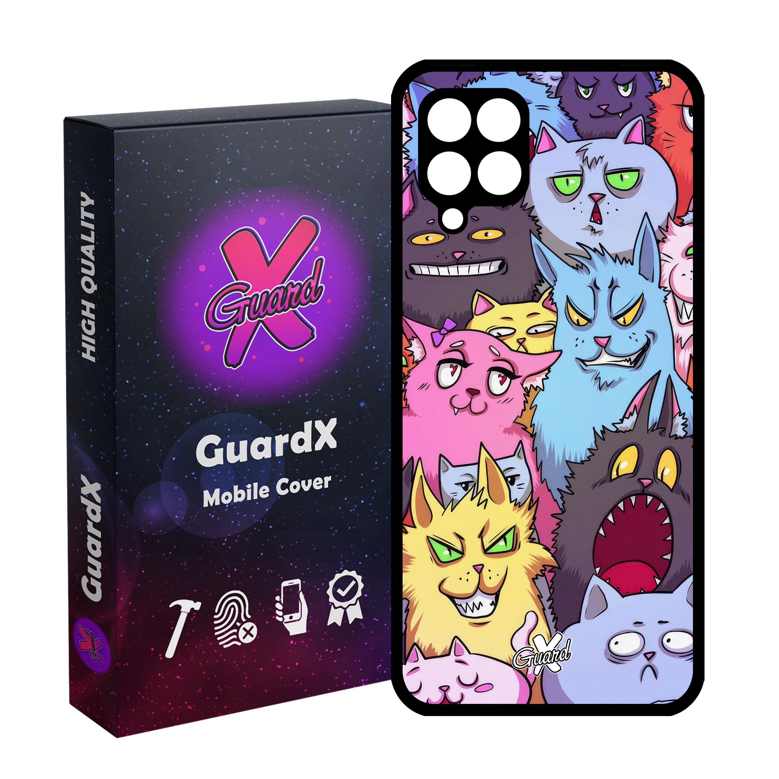 کاور گارد ایکس طرح گربه مدل Glass10578 مناسب برای گوشی موبایل سامسونگ Galaxy M32 4G/M22 4G/F22