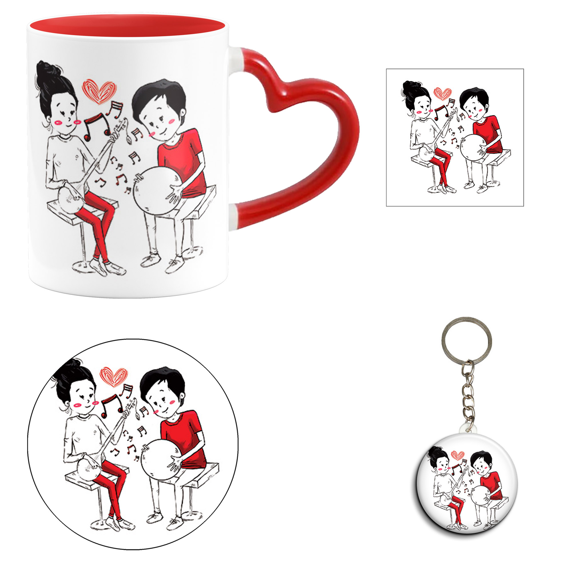 ست هدیه ماگ مدل روز عشق طرح عاشقانه کد M156