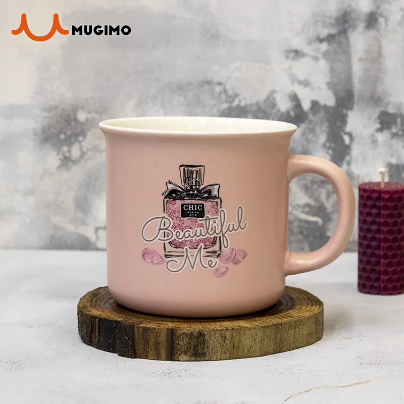 ماگ سرامیکی صورتی طرح  Beautiful me