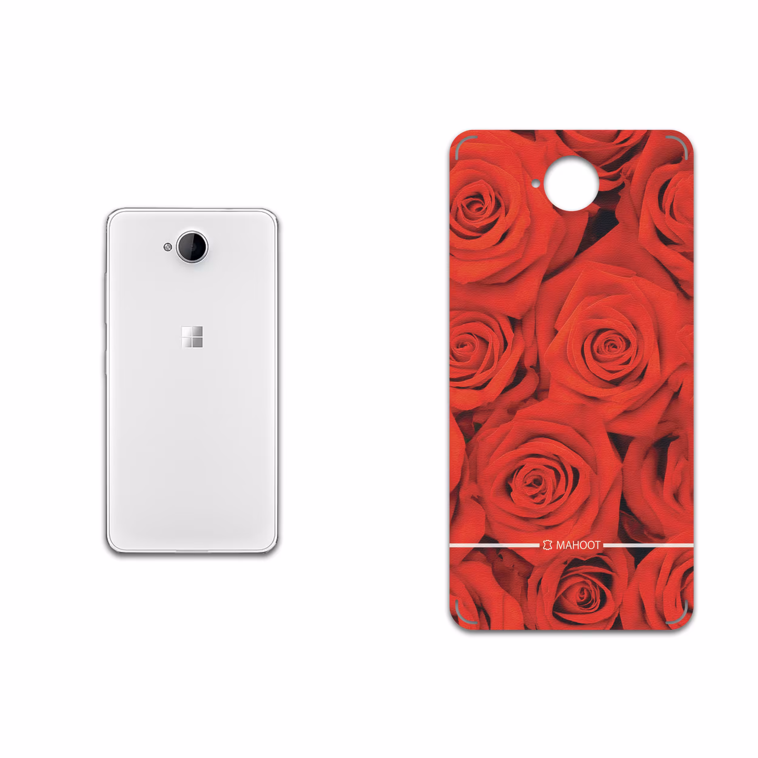 برچسب پوششی ماهوت مدل Red-Flower مناسب برای گوشی موبایل مایکروسافت Lumia 650