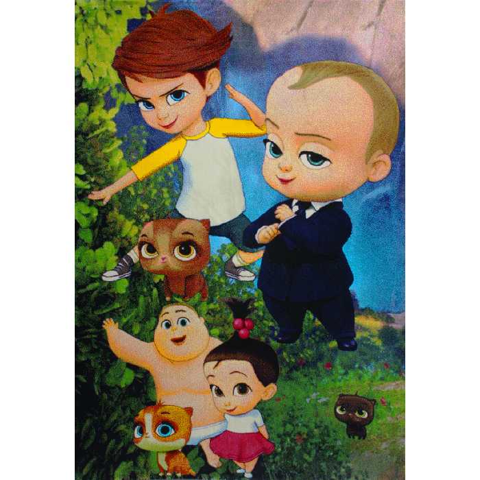 فرش ماشینی افرند طرح کودک مدل بچه رئیس کد 154