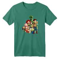 تی شرت آستین کوتاه بچگانه مدل داستان اسباب بازی رنگ سبز سدری