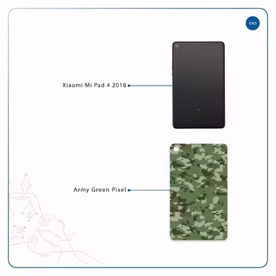 برچسب پوششی ماهوت مدل Army-Green-Pixel مناسب برای تبلت شیائومی Mi Pad 4 2018