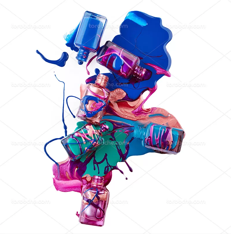 عکس لاک ناخن آبی | گرافیک با طعم تربچه