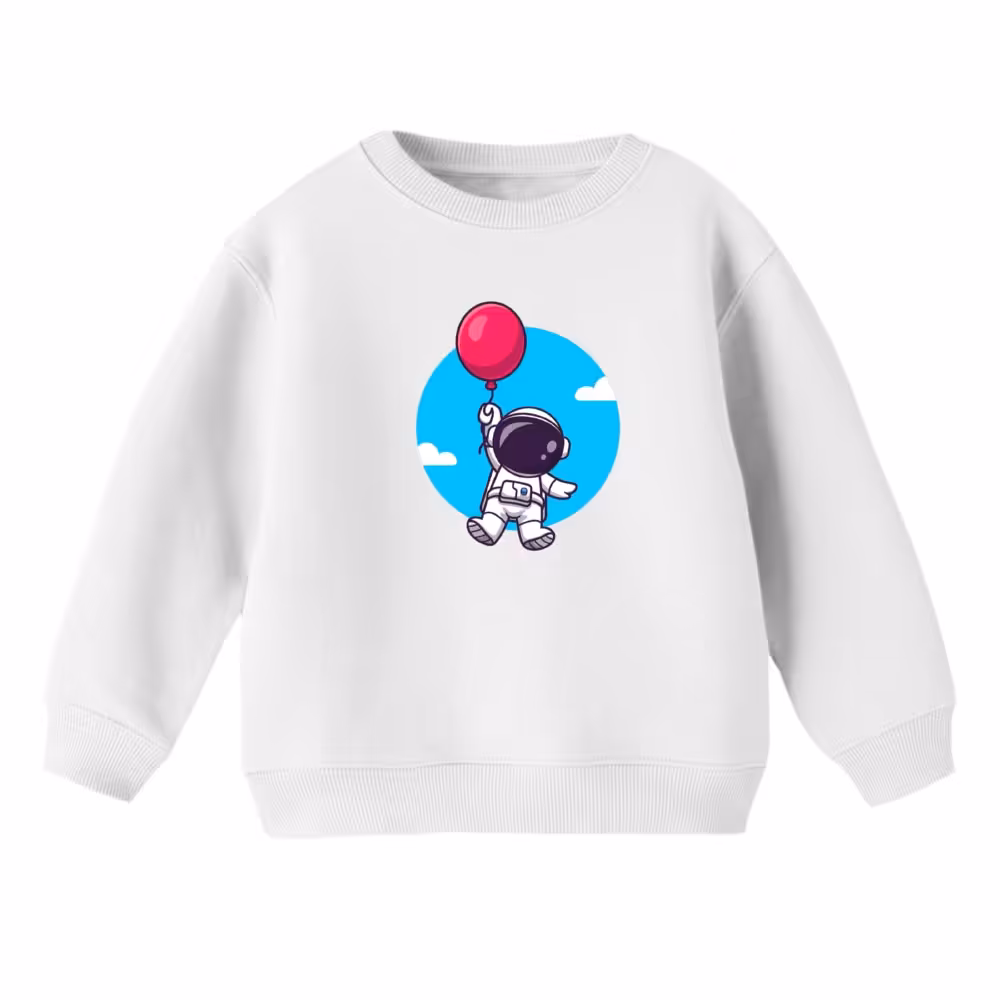 سویشرت بچگانه مدل فضانورد کد 11 رنگ سفید