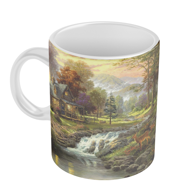 ماگ مدل طبیعت طرح کلبه جنگلی