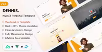 Dennis دنیس قالب Vue Nuxt js سایت مینیمال شخصی