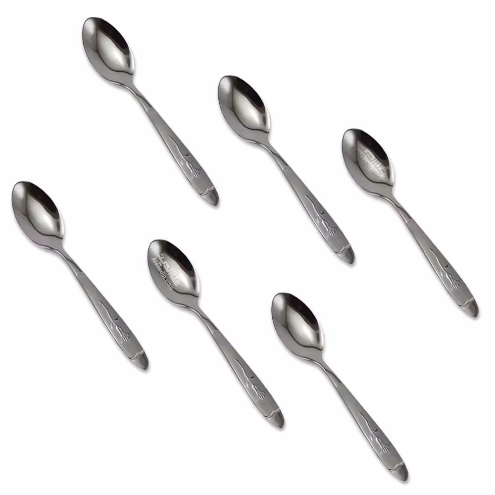قاشق چای خوری استیل میخک قاشق مربا خوری طرح گل میخک 6 عددی