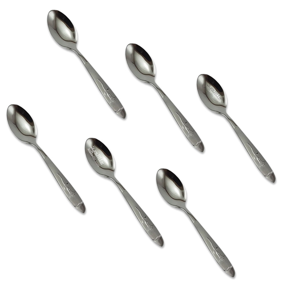 قاشق چای خوری استیل میخک قاشق مربا خوری طرح گل میخک 6 عددی