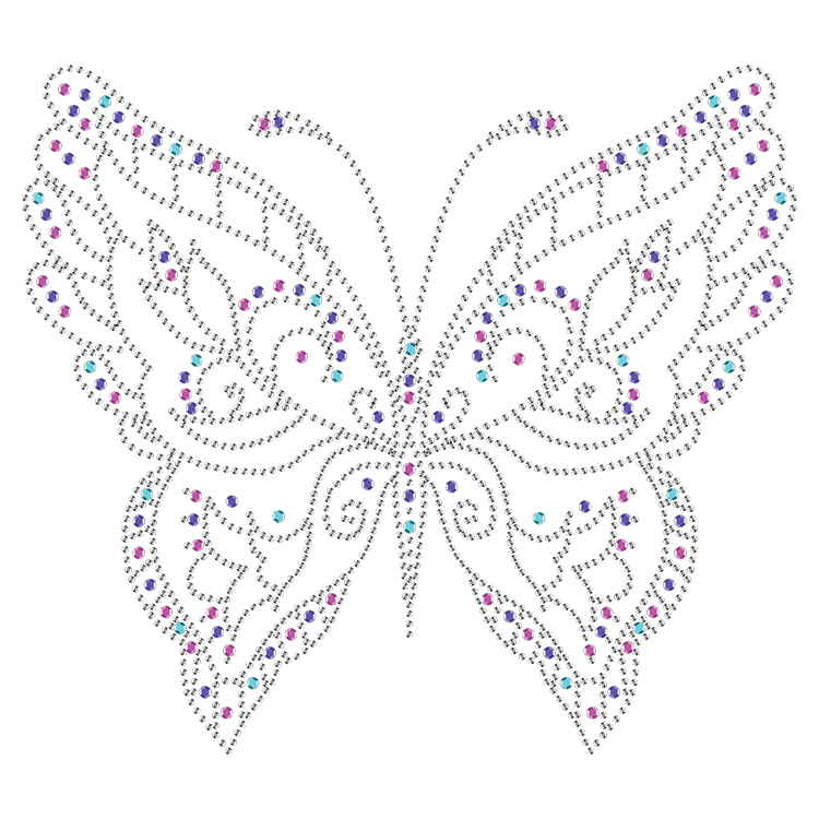 استیکر پارچه و لباس مدل دی تی اف طرح پروانه گل کد H20.208 مجموعه 3 عددی