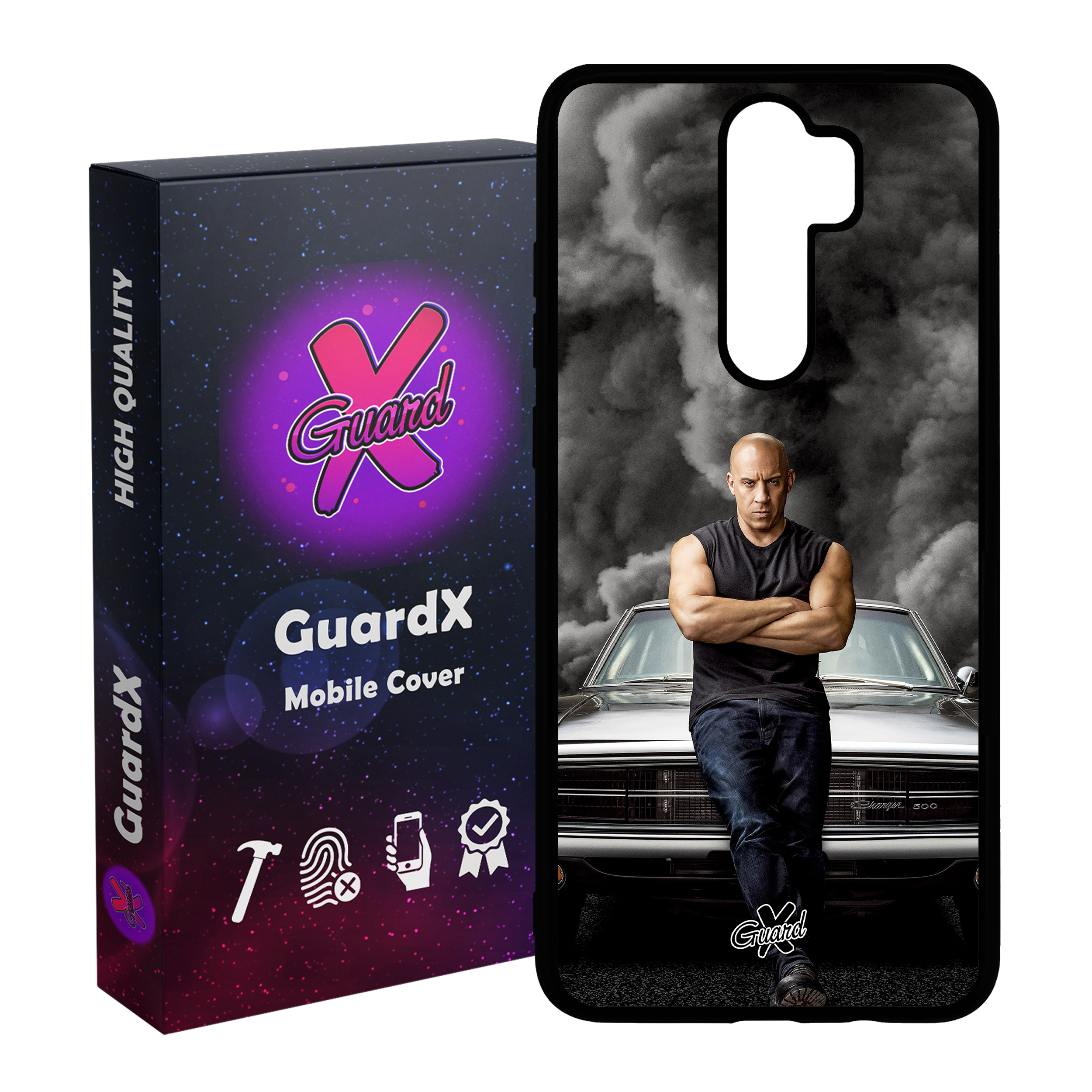 کاور گارد ایکس طرح Vin Diesel مدل Glass10183 مناسب برای گوشی موبایل شیائومی Redmi 9 / 9 Prime