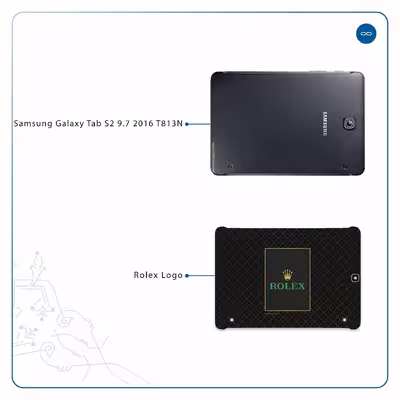 برچسب پوششی ماهوت مدل Rolex-Logo مناسب برای تبلت سامسونگ Galaxy Tab S2 9.7 2016 T813N
