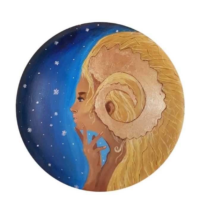 بشقاب دیوارکوب سفالی مدل فانتزی دختر دی