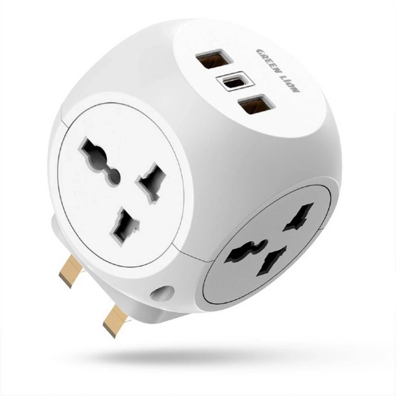 آداپتور مسافرتی چند پورت گرین لاین Green Lion Multi Port Travel Adapterارسال رایگان