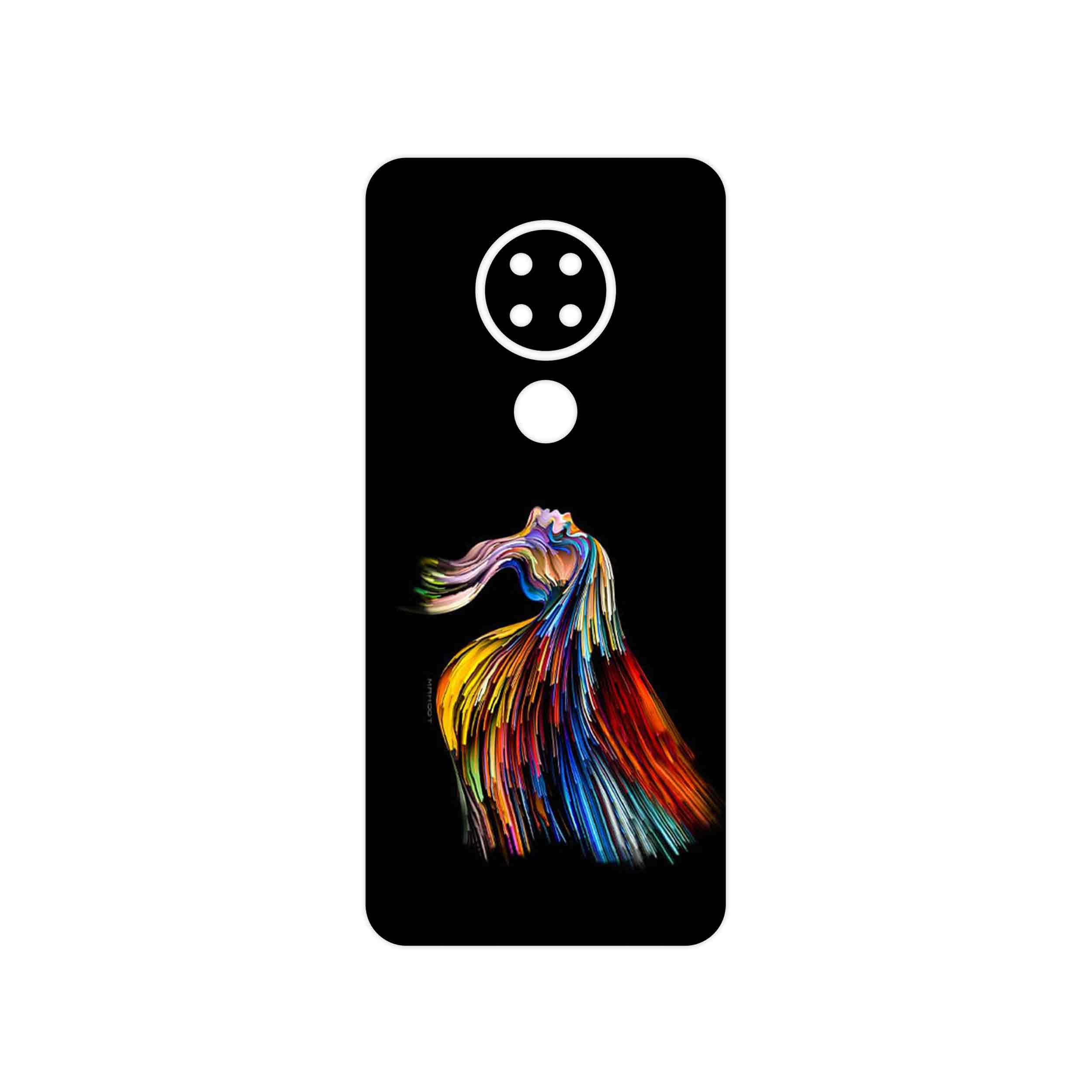 برچسب پوششی ماهوت مدل Rainbow Hair Digital Art مناسب برای گوشی موبایل نوکیا 7.2