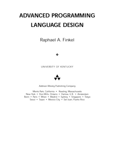 خرید و دانلود نسخه کامل کتاب Advanced programming language design