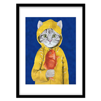 قیمت و خرید تابلو دکوراتیو مدل نقاشی تلفیقی و سورئال گربه کد 1881