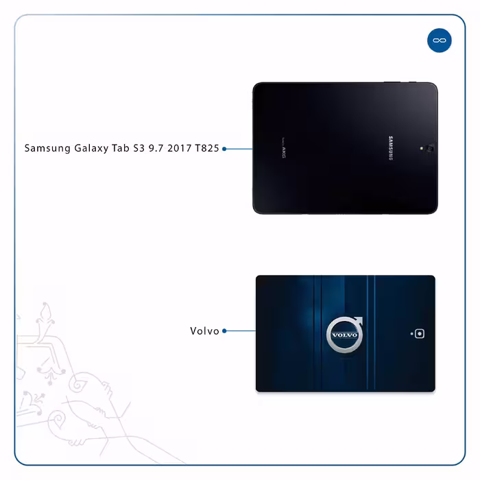 برچسب پوششی ماهوت مدل Volvo مناسب برای تبلت سامسونگ Galaxy Tab S3 9.7 2017 T825