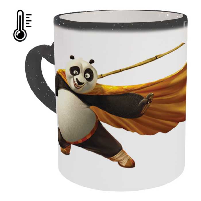 ماگ حرارتی مدل دسته قلبی اکلیلی طرح پاندا کنگ فو کار کد 88