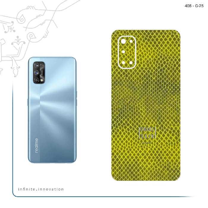 برچسب پوششی ماهوت مدل Yellow Snake Skin مناسب برای گوشی موبایل ریلمی 7 Pro