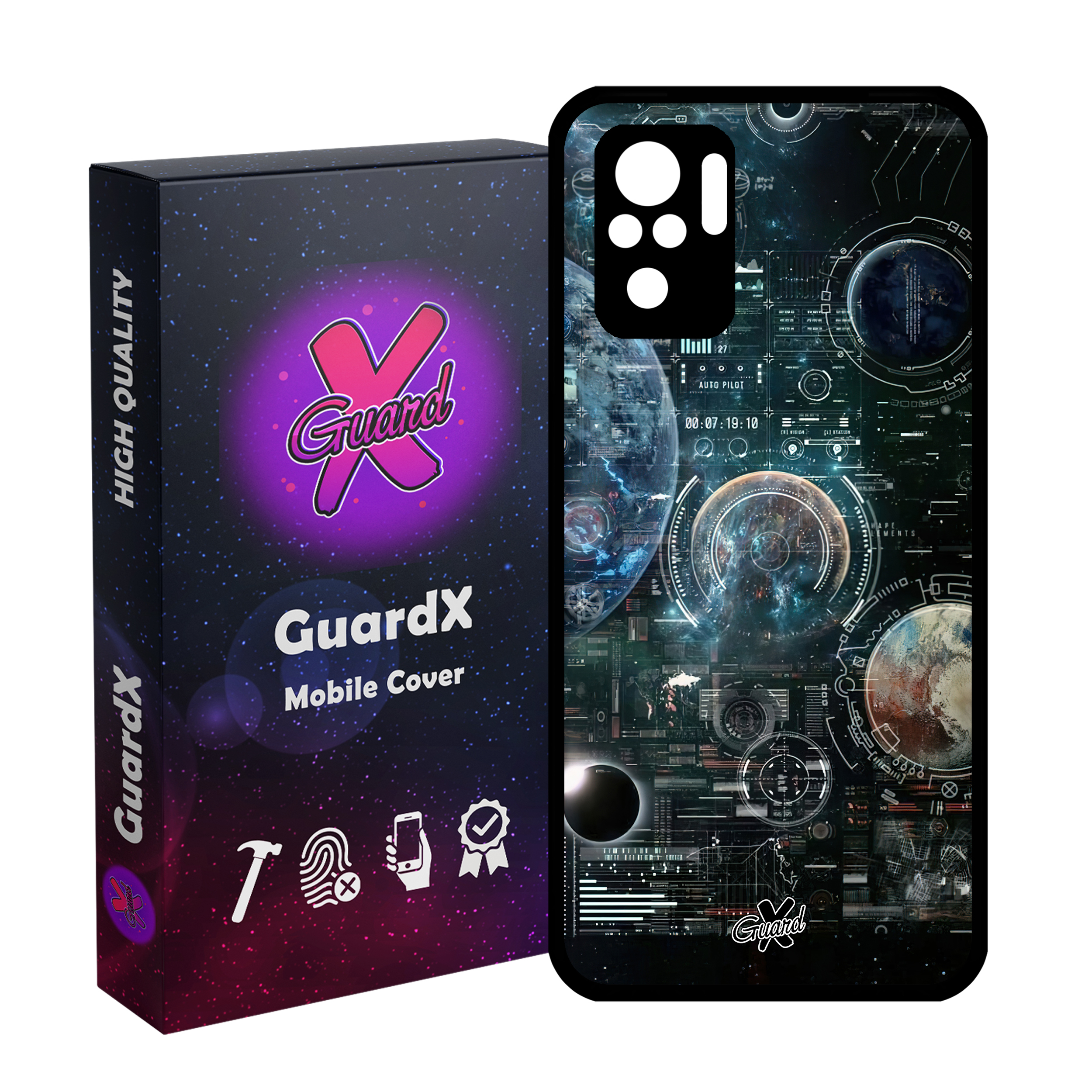 کاور گارد ایکس طرح فضا مدل Glass10512 مناسب برای گوشی موبایل شیائومی Redmi Note 10 4G/Redmi Note 10S