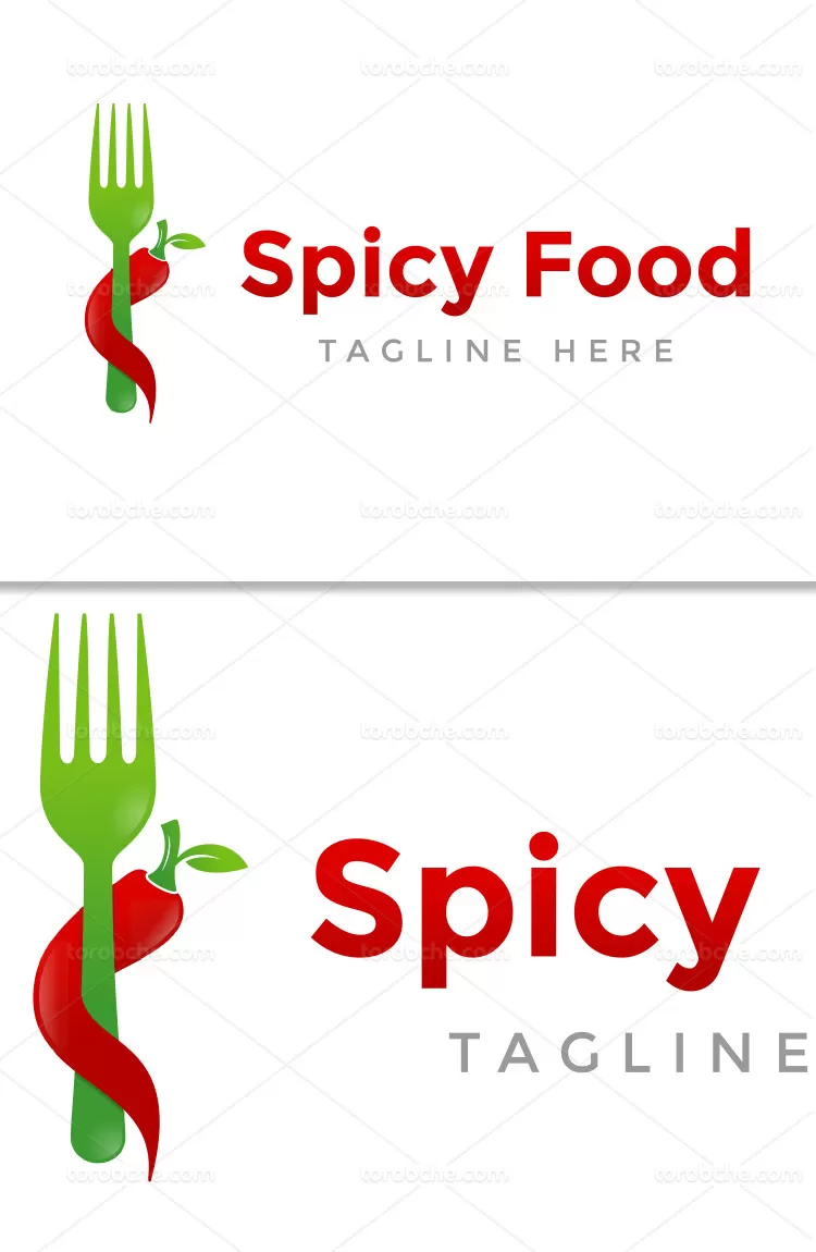 وکتور لوگوی غذای تند | گرافیک با طعم تربچه