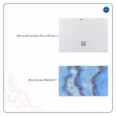 برچسب پوششی ماهوت مدل Blue Ocean Marble مناسب برای تبلت مایکروسافت Surface Pro 2 2013