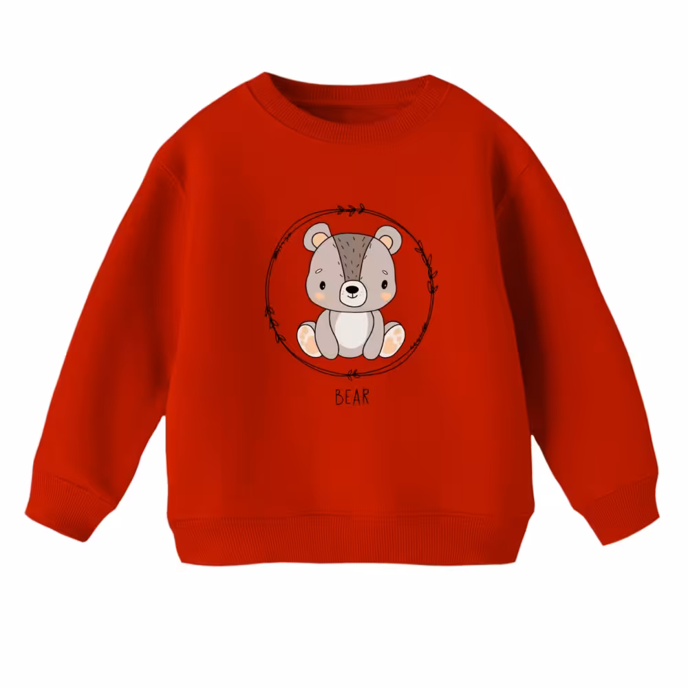 سویشرت بچگانه مدل خرس شجاع رنگ قرمز