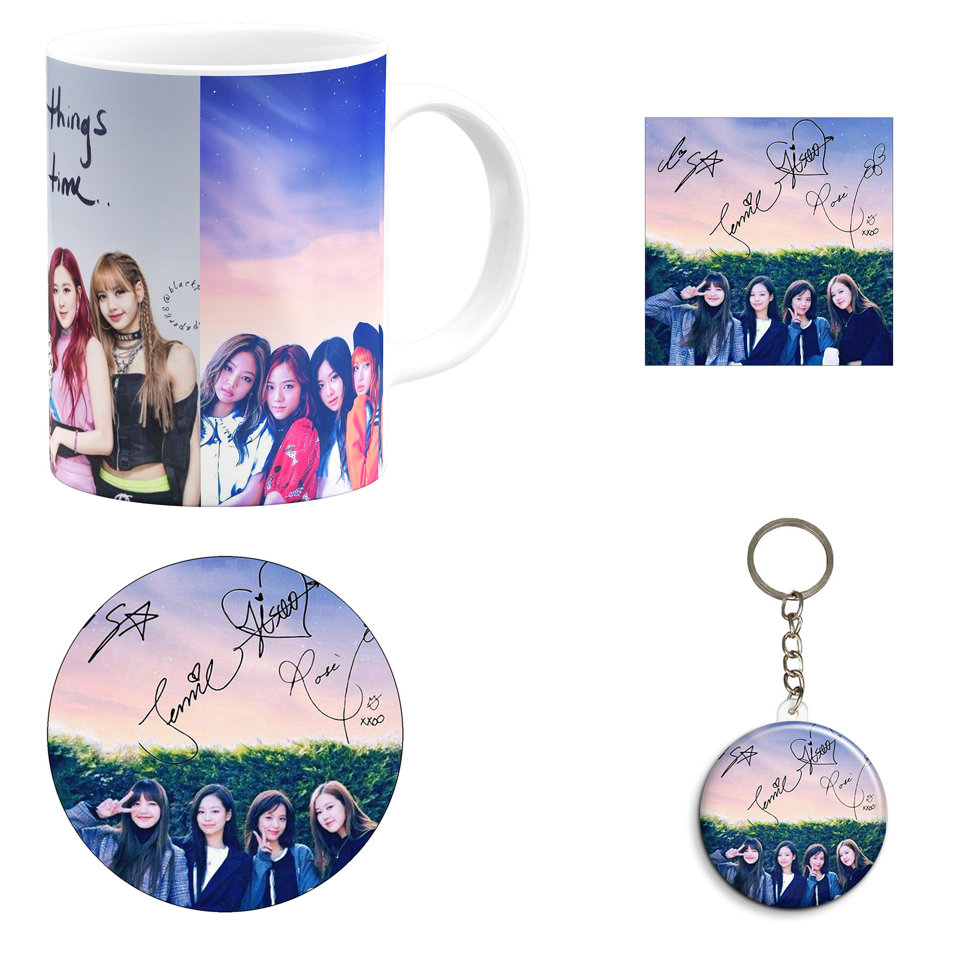 ست هدیه ماگ مدل گروه موسیقی بلک پینک طرح black pink کد M44