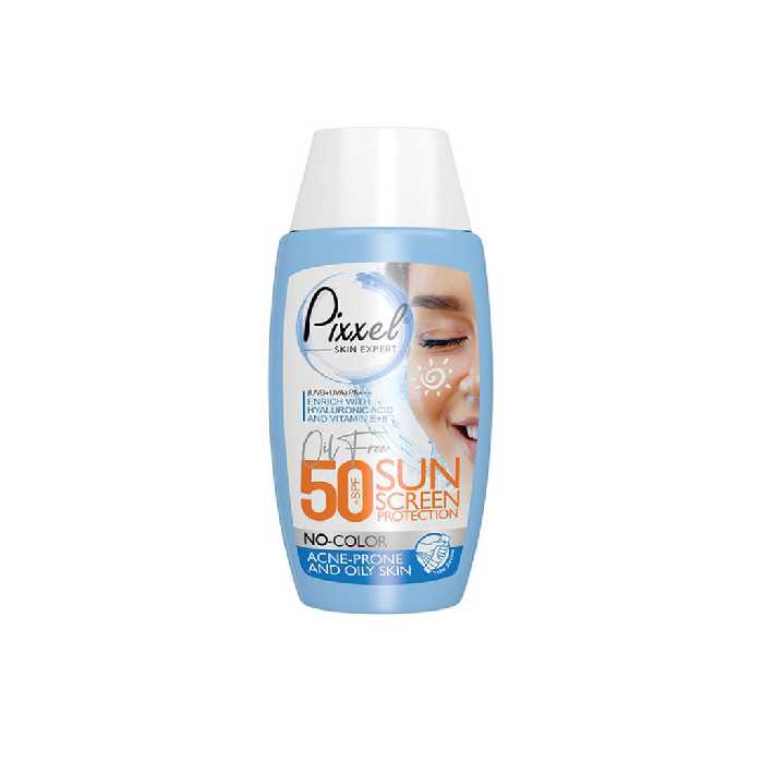 ضد آفتاب بی‌رنگ پوست چرب و جوش‌دار  SPF50 پیکسل