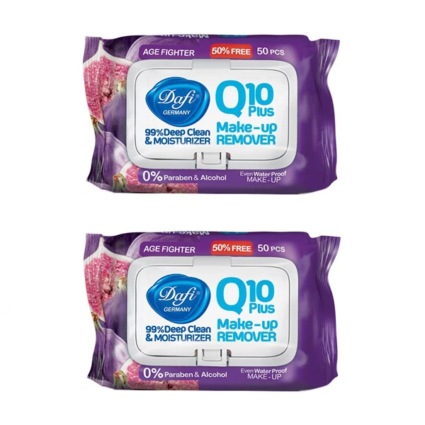 دستمال پاک کننده آرایش دافی مدل AGE FIGHTERING Q10 PLUS مجموعه 2 عددی