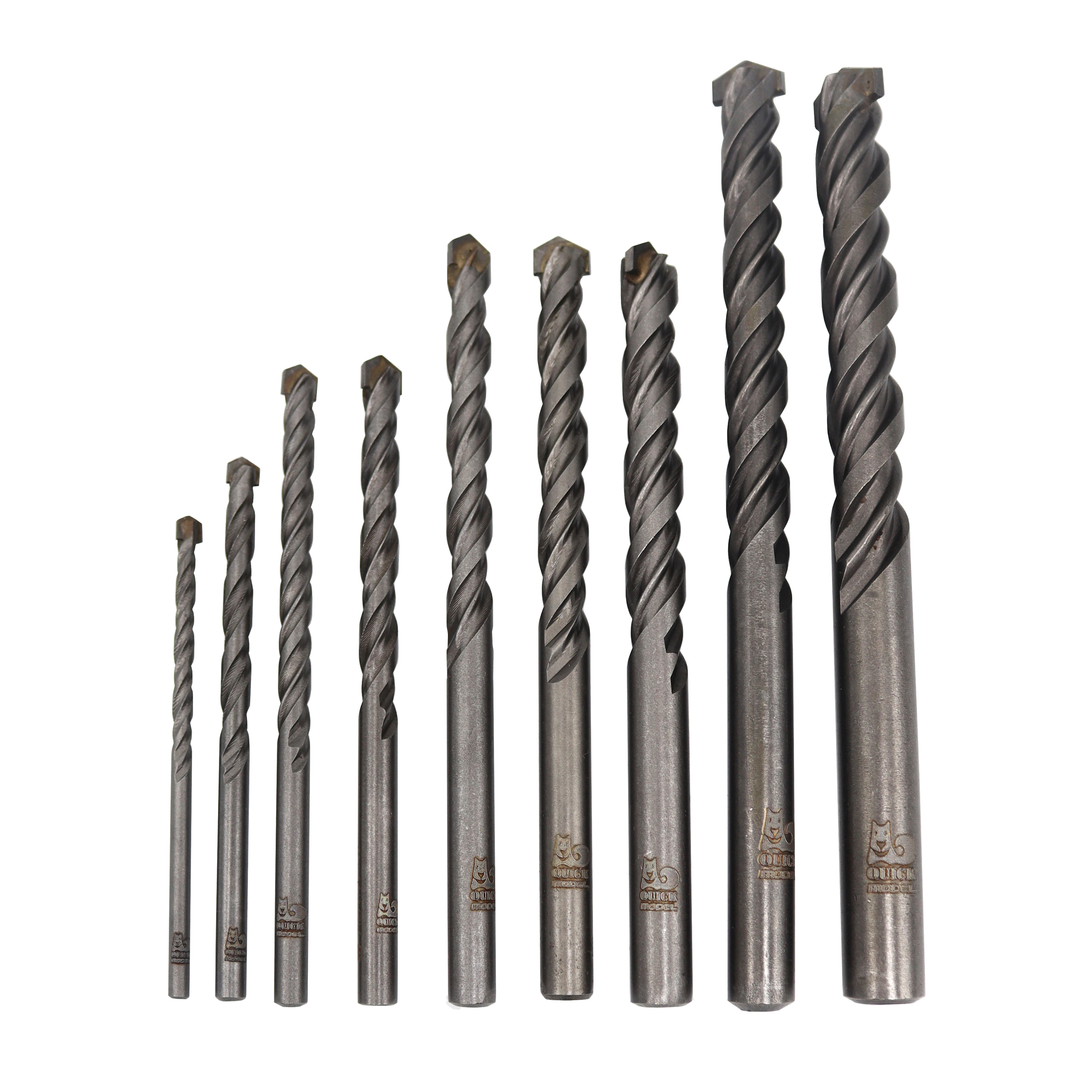 مته الماسه گرانیت مدل کوییک کد YP-AL-GRANITE-STEEL سایز 4/14 میلیمتر مجموعه 9 عددی
